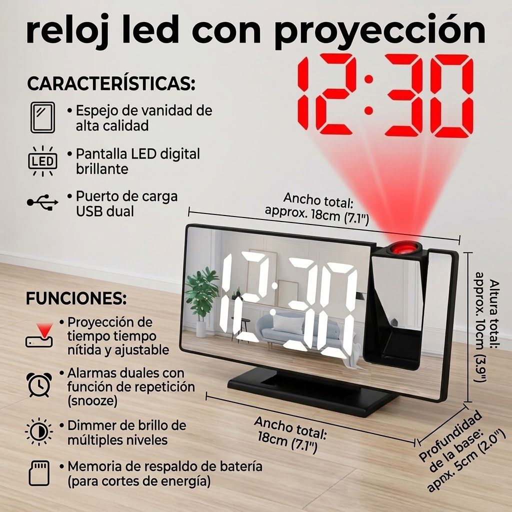 Reloj led con proyección