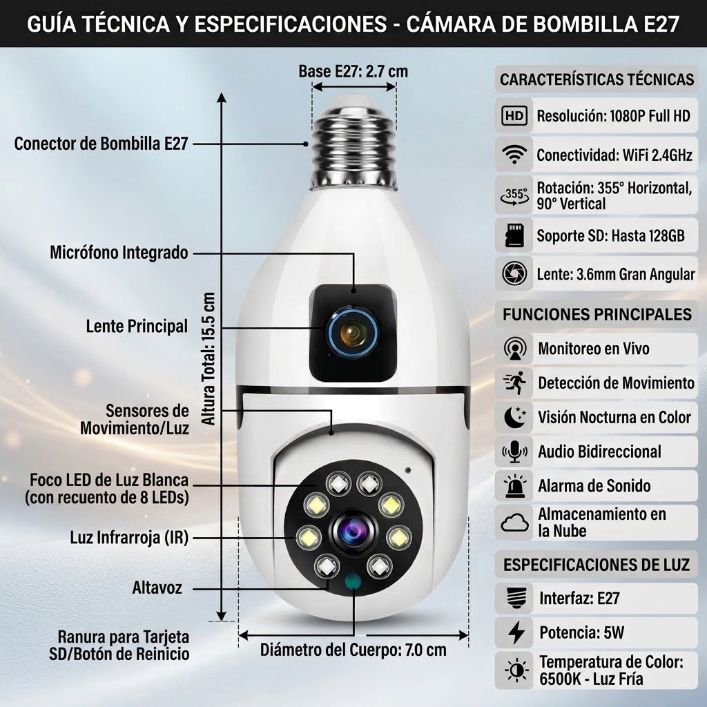 Cámara de bombilla E27
