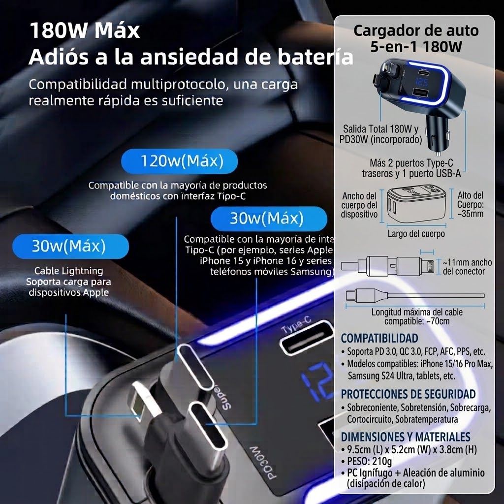 Cargador de celular para auto