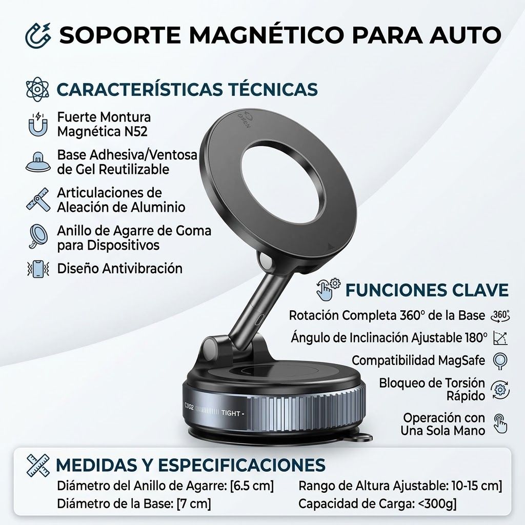 Soporte magnético para auto
