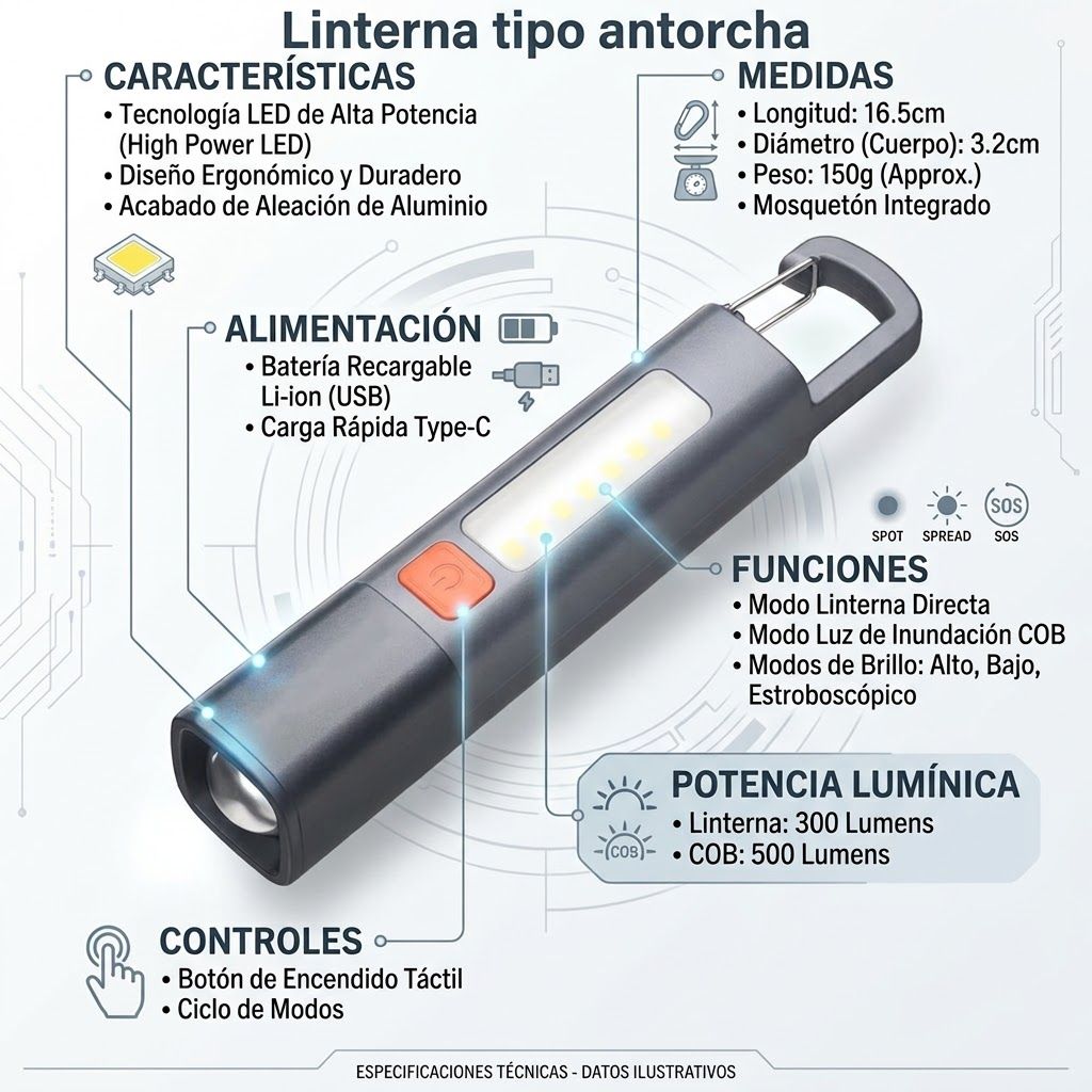 Linterna tipo antorcha