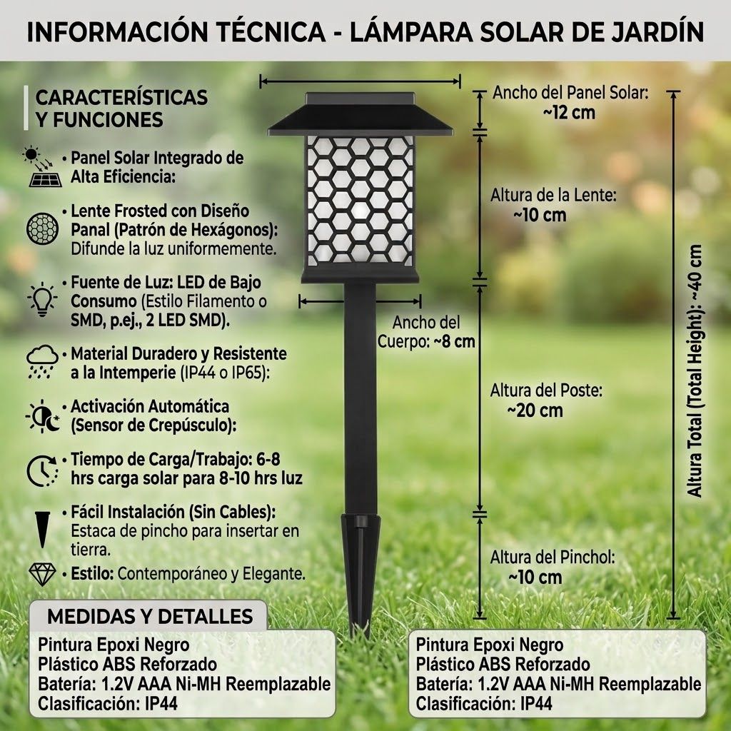 Lampara solar de jardin