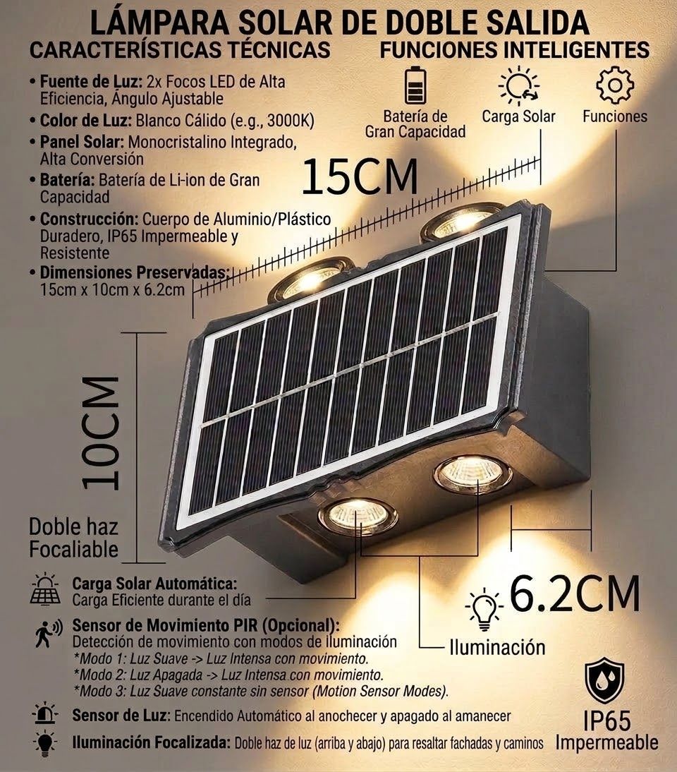 Lampara solar de pared